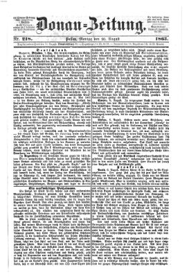 Donau-Zeitung Montag 10. August 1863