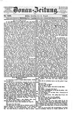 Donau-Zeitung Samstag 22. August 1863