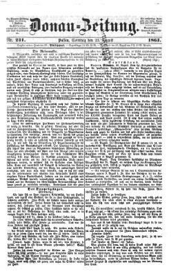 Donau-Zeitung Sonntag 23. August 1863