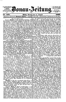 Donau-Zeitung Montag 31. August 1863