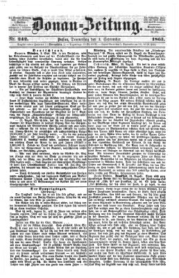 Donau-Zeitung Donnerstag 3. September 1863