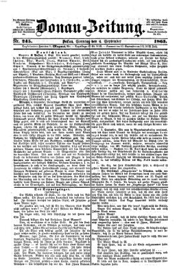 Donau-Zeitung Sonntag 6. September 1863