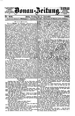 Donau-Zeitung Dienstag 15. September 1863