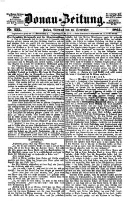 Donau-Zeitung Mittwoch 16. September 1863