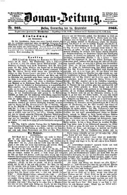 Donau-Zeitung Donnerstag 24. September 1863