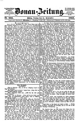 Donau-Zeitung Freitag 25. September 1863