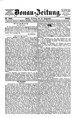 Donau-Zeitung Sonntag 27. September 1863