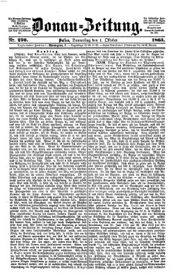 Donau-Zeitung Donnerstag 1. Oktober 1863