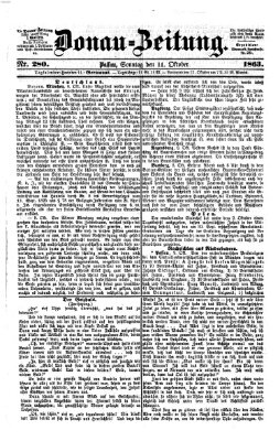 Donau-Zeitung Sonntag 11. Oktober 1863