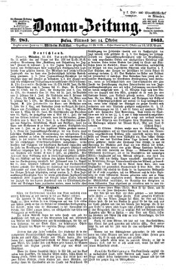 Donau-Zeitung Mittwoch 14. Oktober 1863