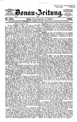 Donau-Zeitung Donnerstag 15. Oktober 1863