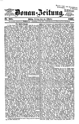 Donau-Zeitung Freitag 16. Oktober 1863