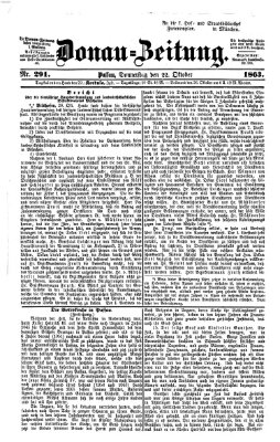 Donau-Zeitung Donnerstag 22. Oktober 1863