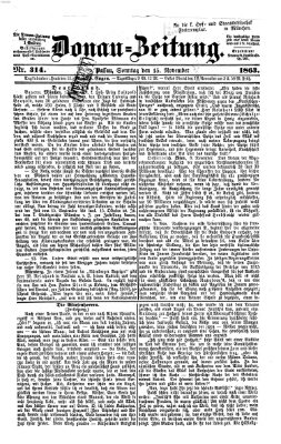 Donau-Zeitung Sonntag 15. November 1863