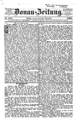 Donau-Zeitung Freitag 20. November 1863