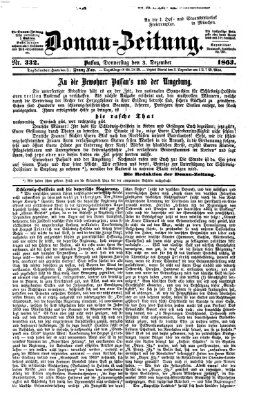 Donau-Zeitung Donnerstag 3. Dezember 1863