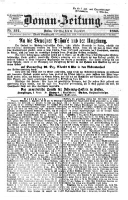 Donau-Zeitung Dienstag 8. Dezember 1863