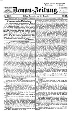 Donau-Zeitung Donnerstag 31. Dezember 1863