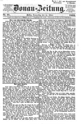 Donau-Zeitung Donnerstag 21. Januar 1864