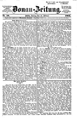 Donau-Zeitung Freitag 19. Februar 1864