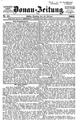 Donau-Zeitung Samstag 20. Februar 1864