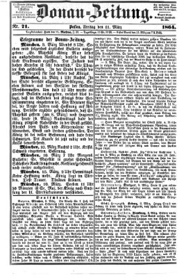 Donau-Zeitung Freitag 11. März 1864