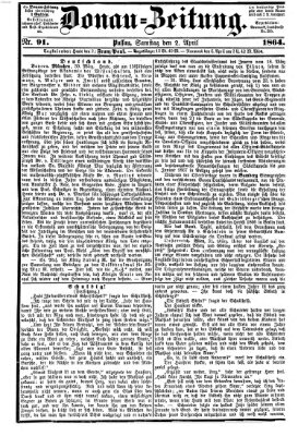 Donau-Zeitung Samstag 2. April 1864