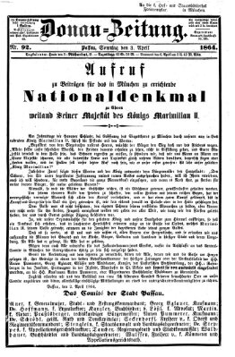 Donau-Zeitung Sonntag 3. April 1864