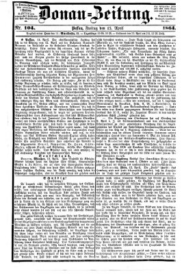 Donau-Zeitung Freitag 15. April 1864