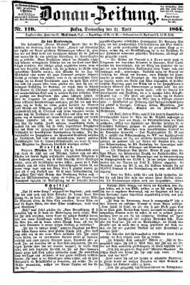 Donau-Zeitung Donnerstag 21. April 1864