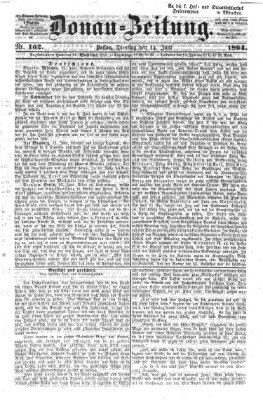 Donau-Zeitung Dienstag 14. Juni 1864