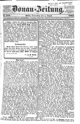 Donau-Zeitung Donnerstag 4. August 1864