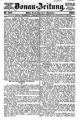 Donau-Zeitung Donnerstag 1. September 1864