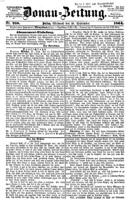 Donau-Zeitung Mittwoch 28. September 1864