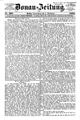 Donau-Zeitung Donnerstag 3. November 1864