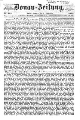 Donau-Zeitung Samstag 5. November 1864