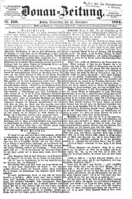 Donau-Zeitung Donnerstag 10. November 1864