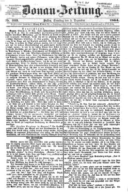 Donau-Zeitung Samstag 3. Dezember 1864