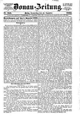 Donau-Zeitung Donnerstag 22. Dezember 1864