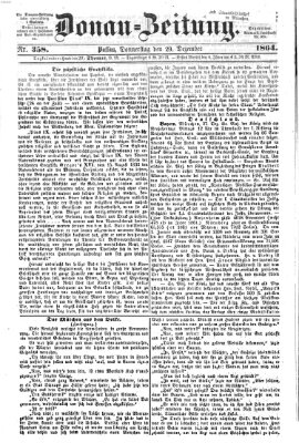 Donau-Zeitung Donnerstag 29. Dezember 1864