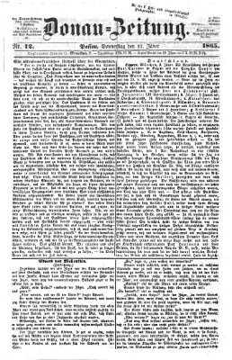 Donau-Zeitung Donnerstag 12. Januar 1865