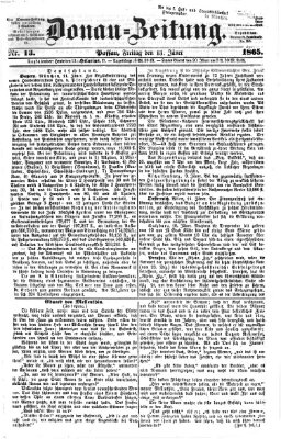 Donau-Zeitung Freitag 13. Januar 1865