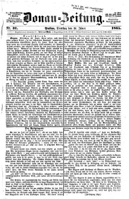 Donau-Zeitung Dienstag 31. Januar 1865