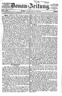 Donau-Zeitung Freitag 10. Februar 1865