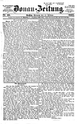 Donau-Zeitung Sonntag 12. Februar 1865