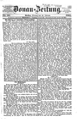 Donau-Zeitung Montag 20. Februar 1865