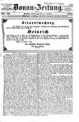 Donau-Zeitung Donnerstag 23. Februar 1865