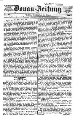 Donau-Zeitung Dienstag 28. Februar 1865