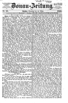 Donau-Zeitung Samstag 18. März 1865