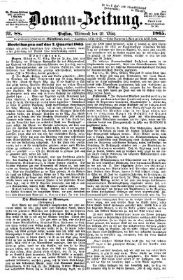 Donau-Zeitung Mittwoch 29. März 1865